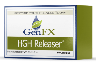 GenFX HGH releaser supplement bottle — simple daily HGH support for men and women over 45